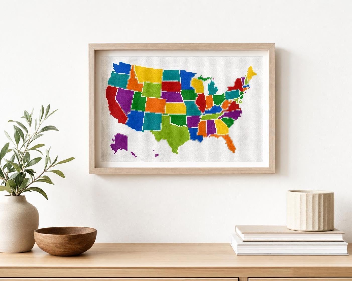 Pepita Needlepoint Canvas: America in Color, 12" x 8"