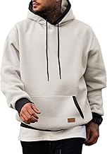 JMIERR Men's Cotton Casual Hoodies Sweatshirts Fashion Long Sleeve Drawstring Fleece Pullover Hoodie with Pockets