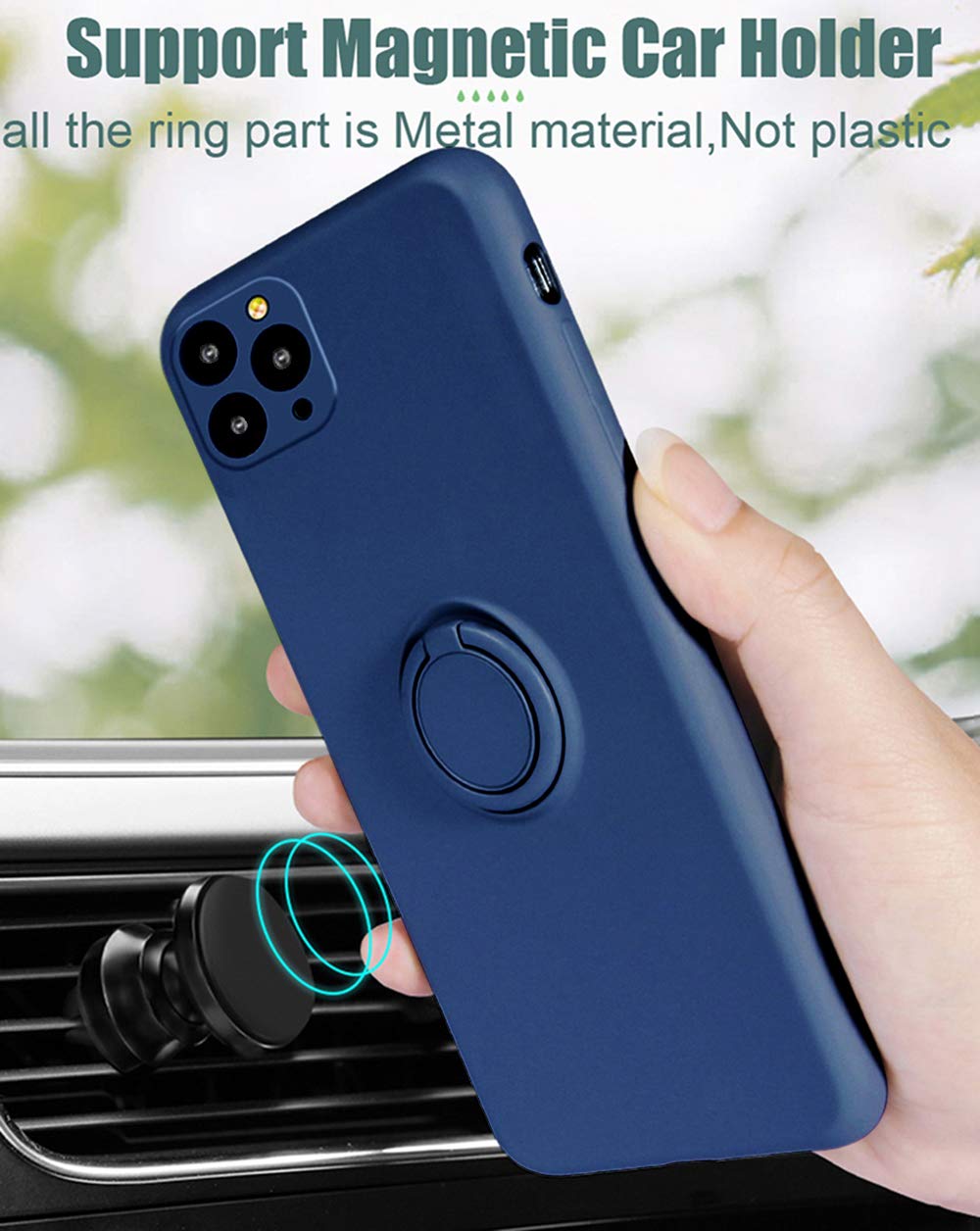 ORNARTO Custodia Compatibile con iPhone 13 mini Cover 5,4, Protezione Completa Cover Sottile in Silicone Liquido in Gomma Gel Morbida con Fodera in Microfibra 5,4 pollici-Mezzanotte