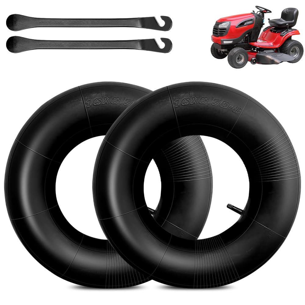 mizikuu 16x6.50-8 Camera d'Aria, 2 Ruota di Ricambio Camera d'Aria Ruota Carriola Pneumatici Da Trattore Inner Tube Valvola Per vari tosaerba carriole rimorchi da giardino go-kart golf cart