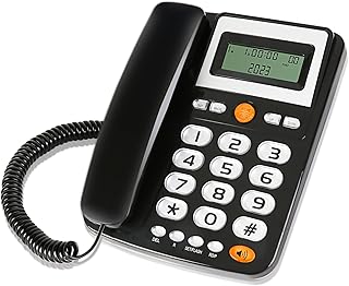 Sangyn Landline Corded Telephones with Caller ID, Display, Tilt Display, Extra Loud Ringer Volume, Hands-Free Big Button Home Phone for Hearing Impaired Seniors, Office, Desk