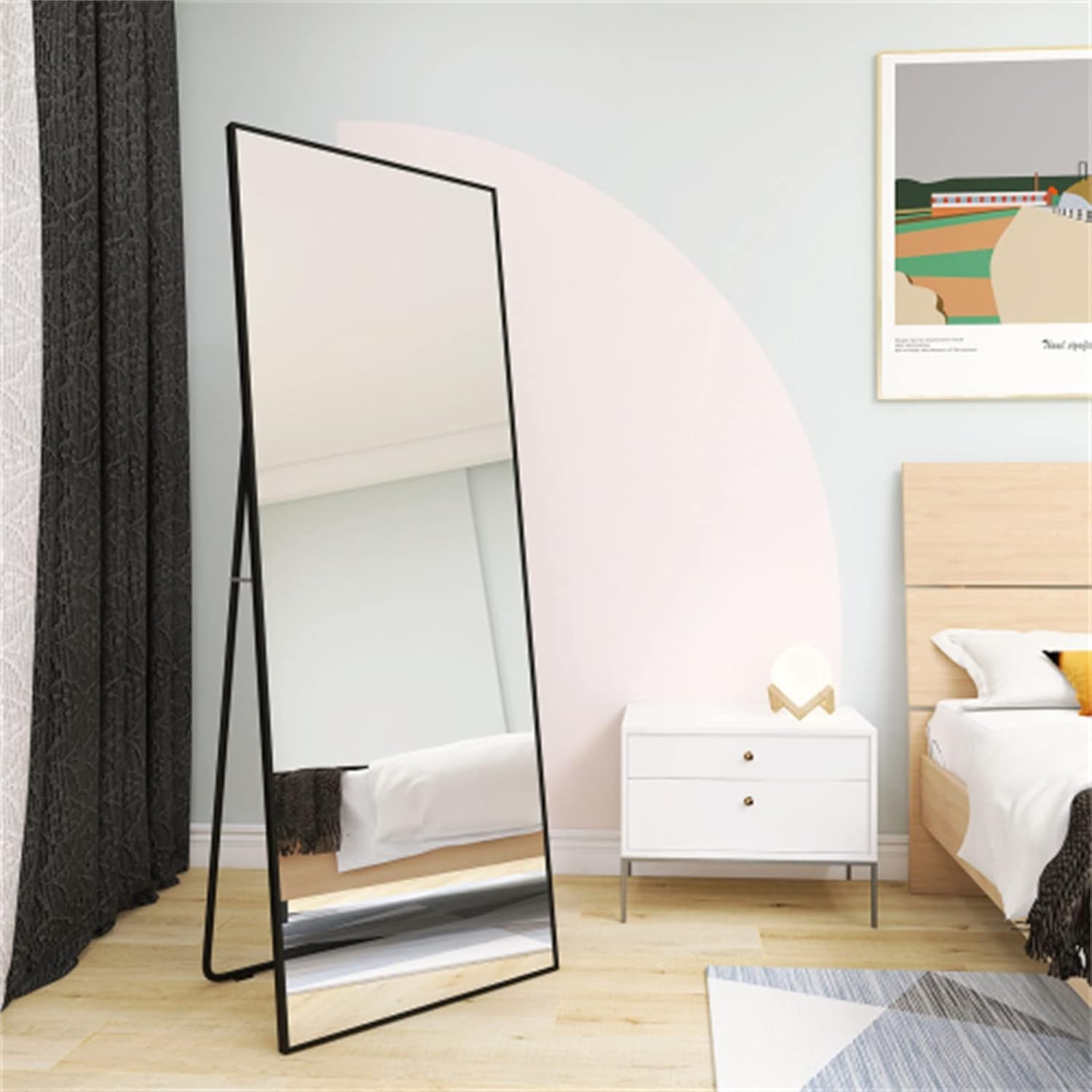 Zipzop 65" X 24" Alloy Frame Full Length Mirror Hanging