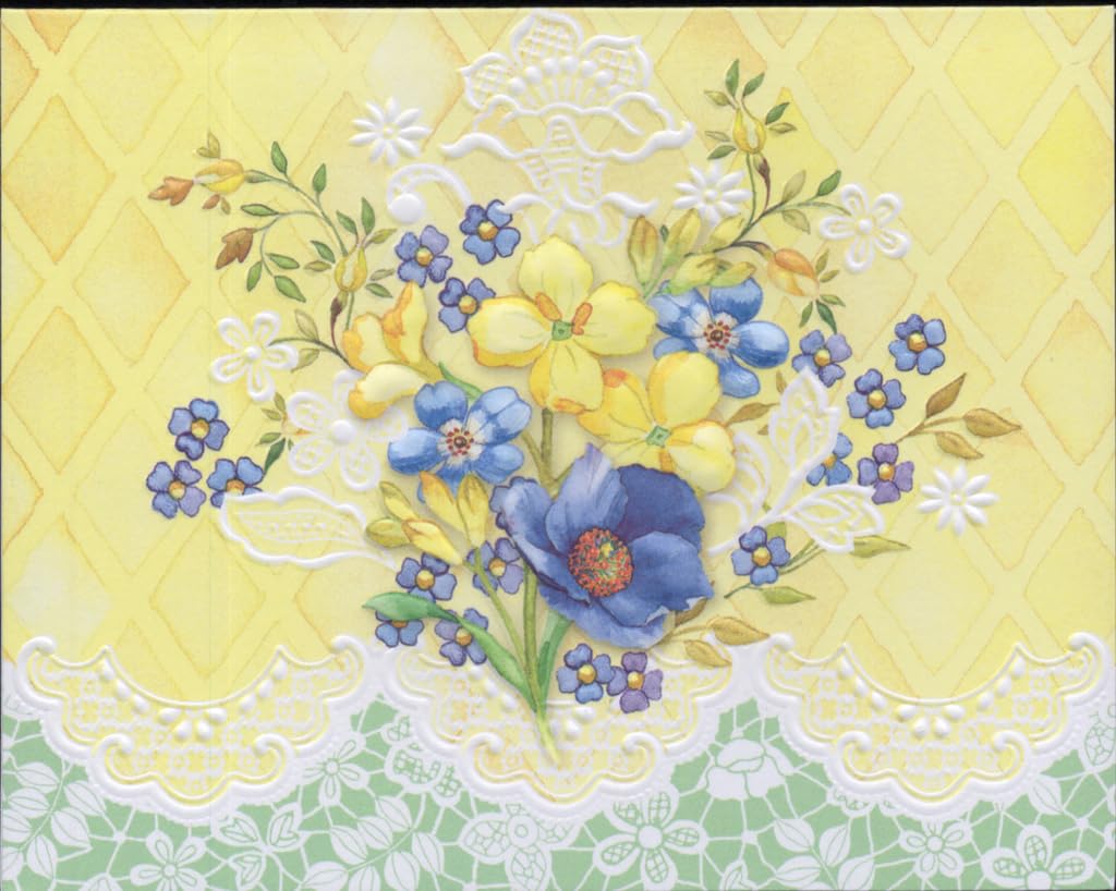 Poster Foundry Sunny Bouquet Boxed Note Cards by Carol Wilson. 10 embossed 4x5 Die-Cut Notecards and Matching Envelopes in Decorative Gift Box with Magnetic Flap. NCP2389