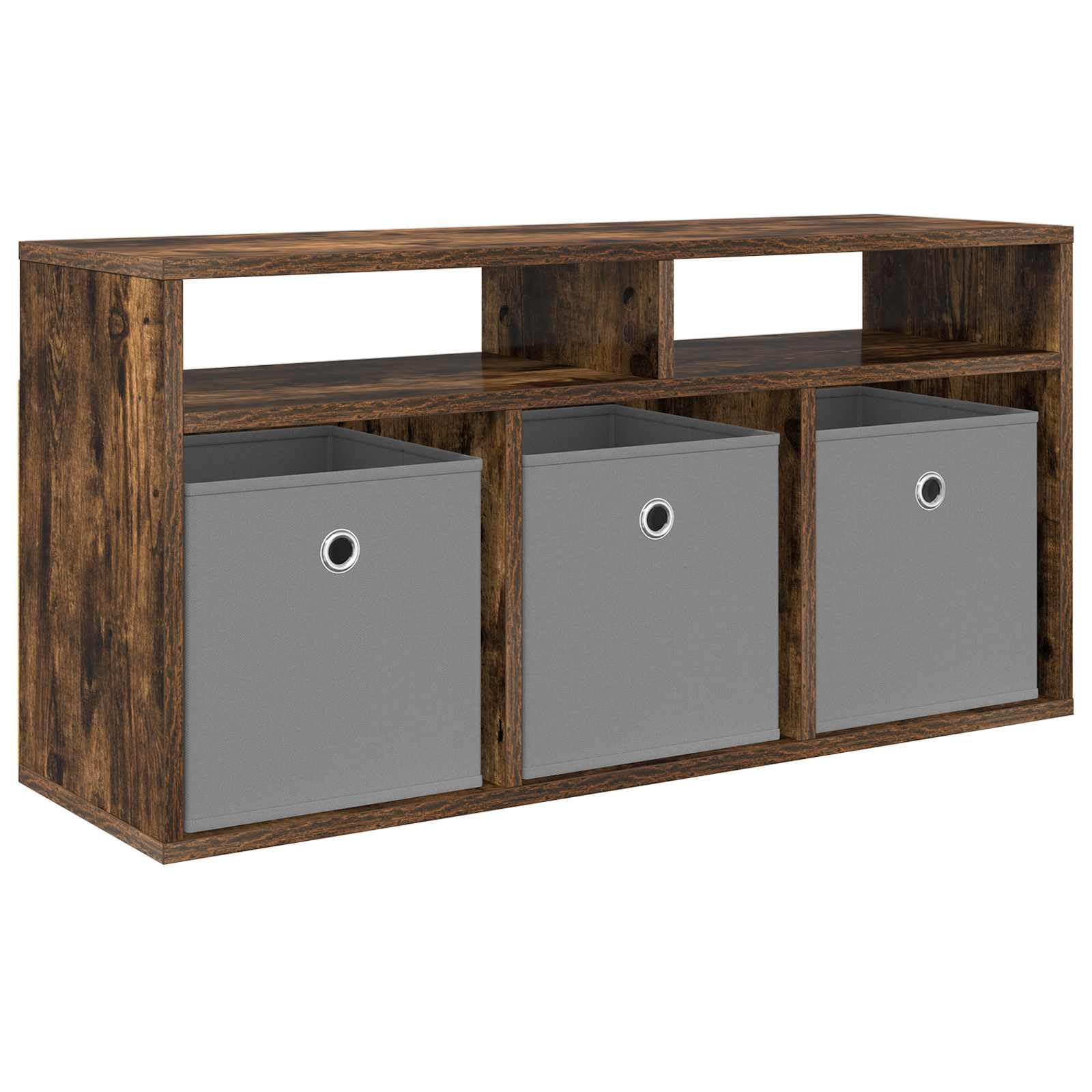Mobile basso con 3 cassetti, rovere affumicato, 87 x 27,5 x 43 cm | Credenza moderna dal look senza tempo per soggiorno e corridoio. Offre un pratico spazio di archiviazione con maniglie