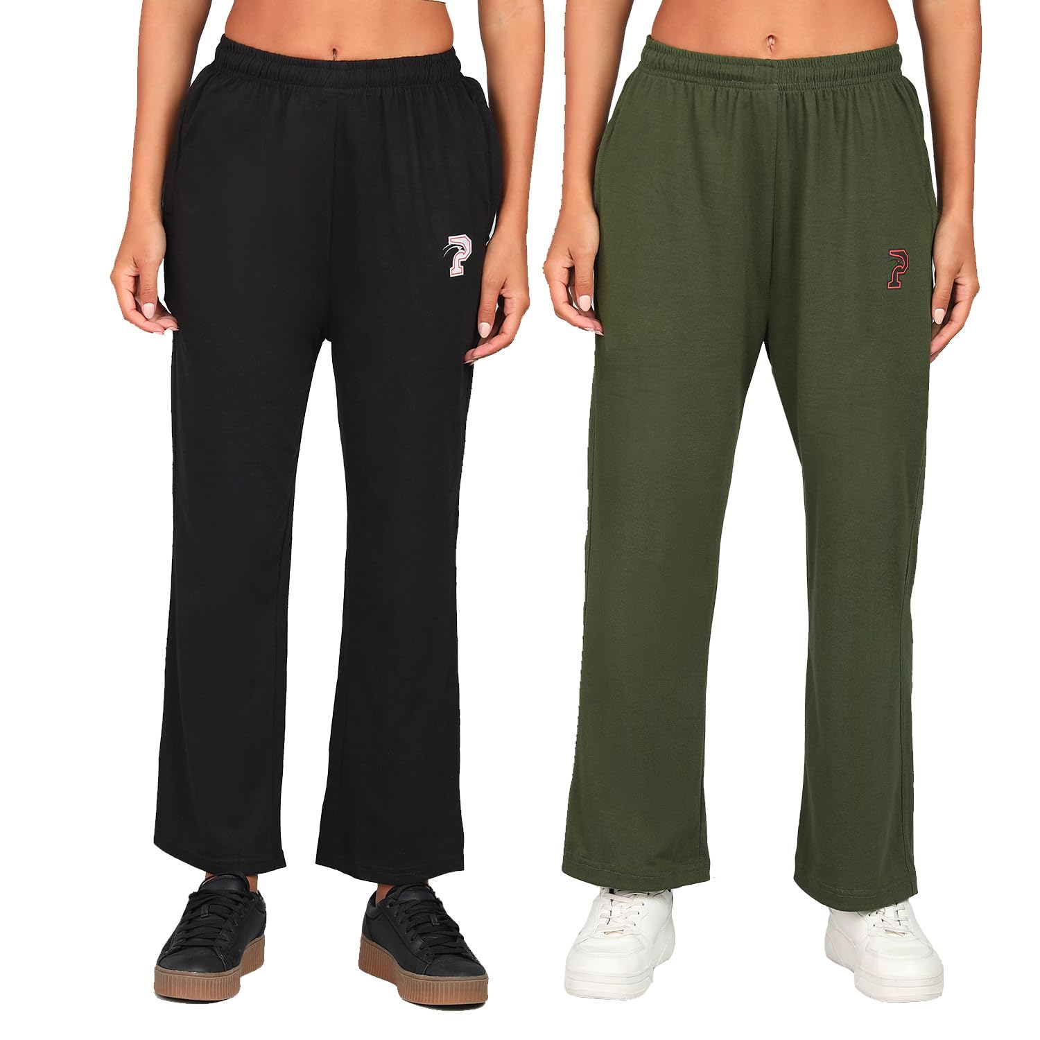 Women's PC Cotton Regular Fit Solid Lowers, Joggers, Track Pant, Pajama with 2 Side Zip Pockets | Ideal for Night Wear & Comfort Wear - Pack of 2-picture-26