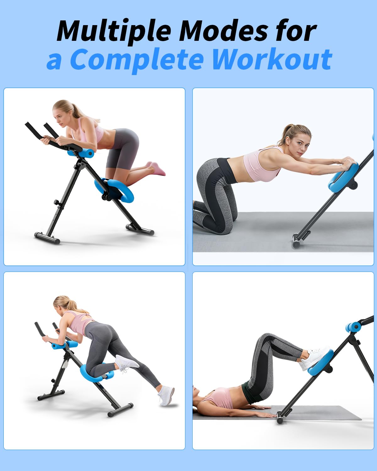 AB Machine Bauchmuskel-Trainingsgerät, verstellbare Bauchmuskeltrainer-Maschine für Bauchmuskeltraining zu Hause, Fitnessstudio, faltbar, Knieschutz
