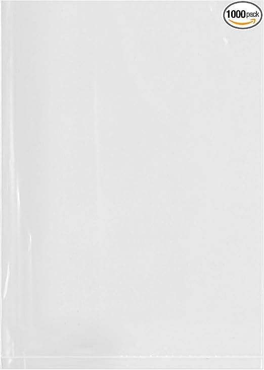Plymor 5" x 7" (Case of 1,000), 2 Mil Flat Open Clear Plastic Poly Bags