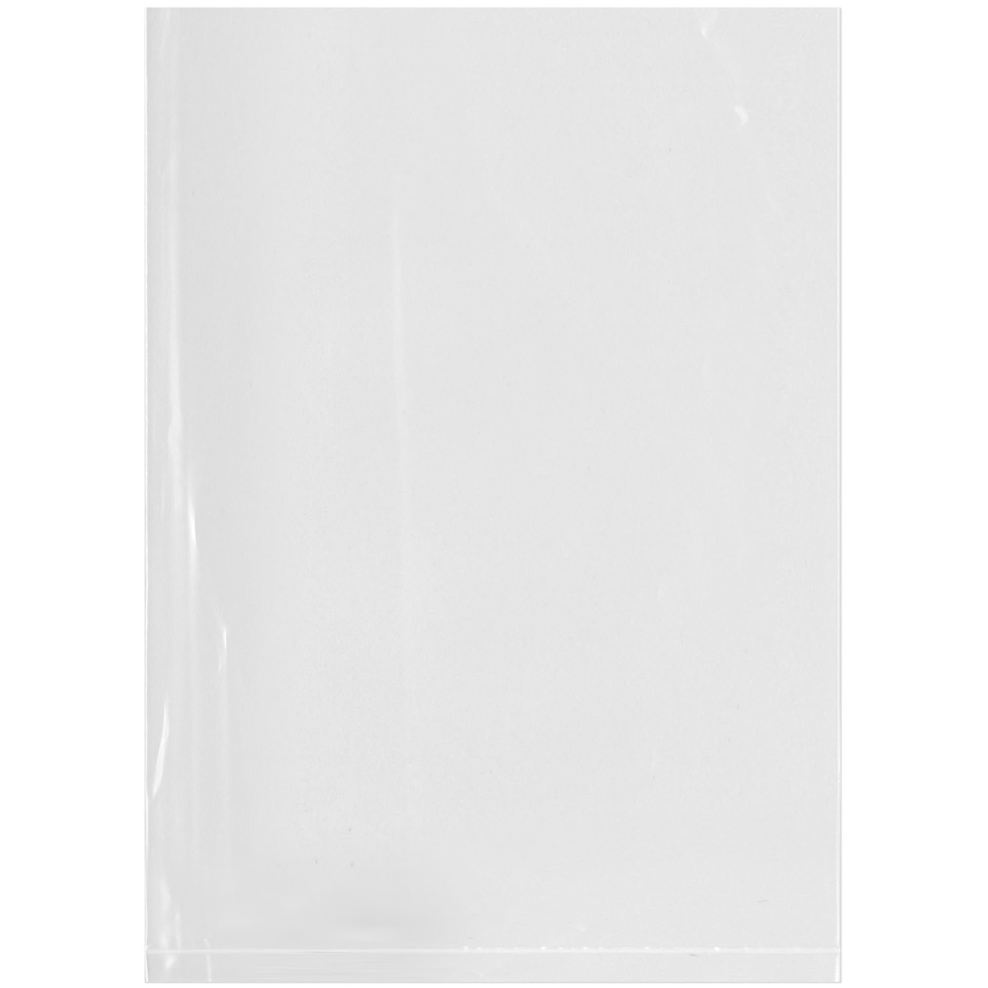 Plymor 5" x 7" (Case of 1,000), 2 Mil Flat Open Clear Plastic Poly Bags