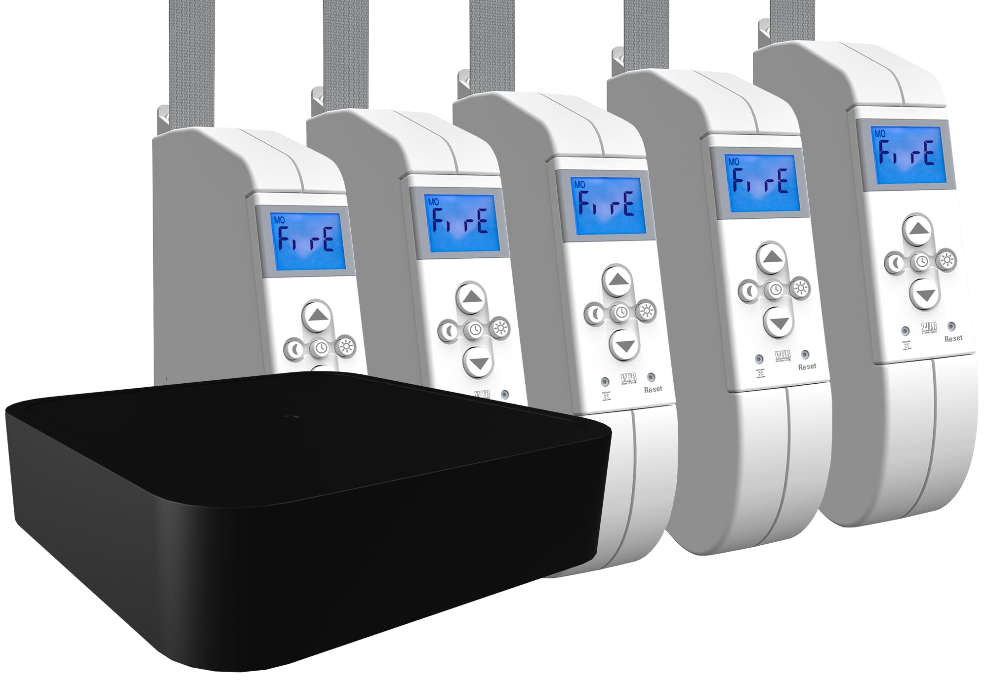 WIR elektronik eWICKLER Comfort Funk-Set, eW940-F-M, elektrischer Gurtwickler + Matter Bridge V7 mini, für 12-15 mm Gurtband, Aufputz, bis 45 kg, Smart Home (5 Fenster)