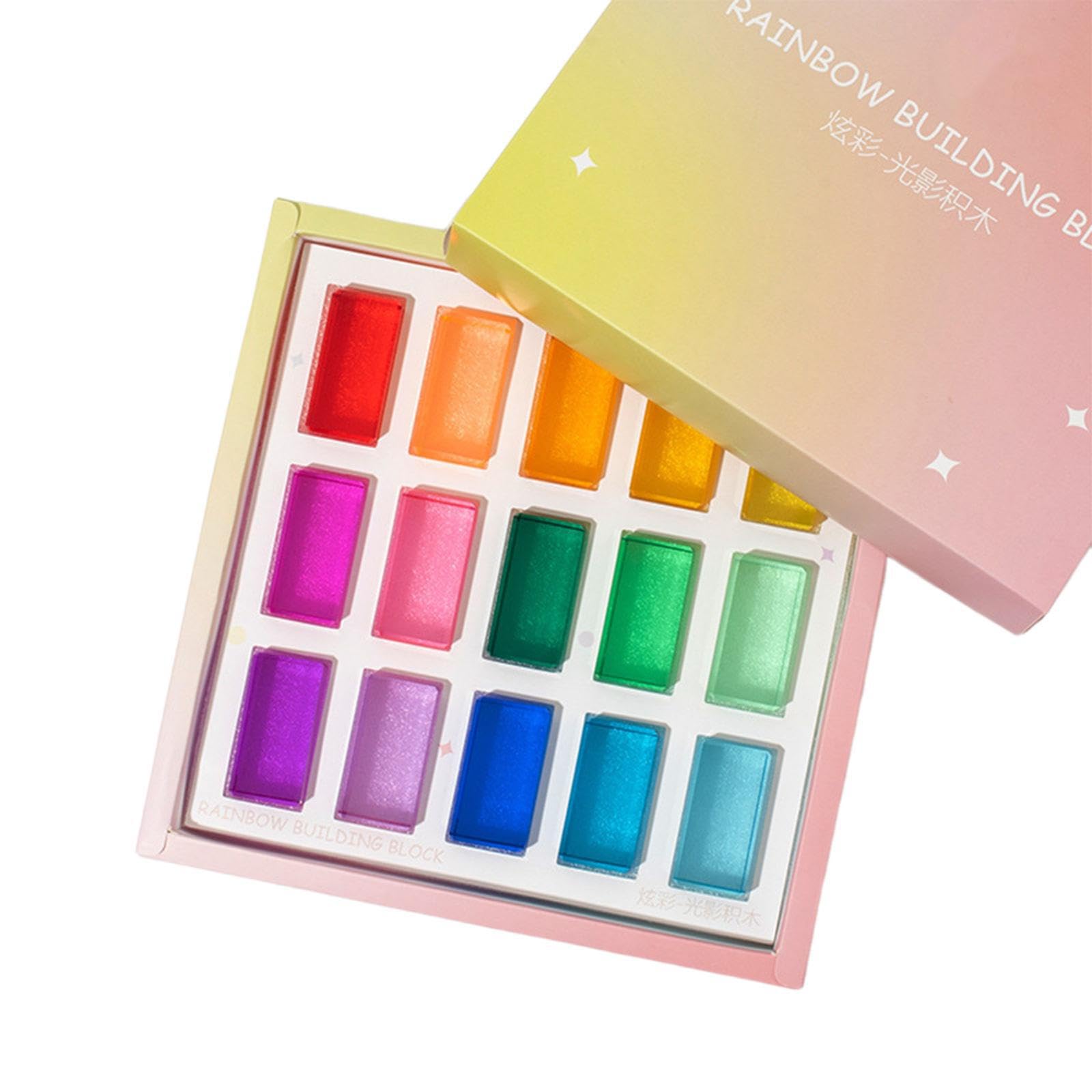 Bloques de construcción apilables de Colores para niños: Cubos arcoíris educativos para desarrollar la Creatividad y la motricidad Fina. Juguete , 15 Piezas