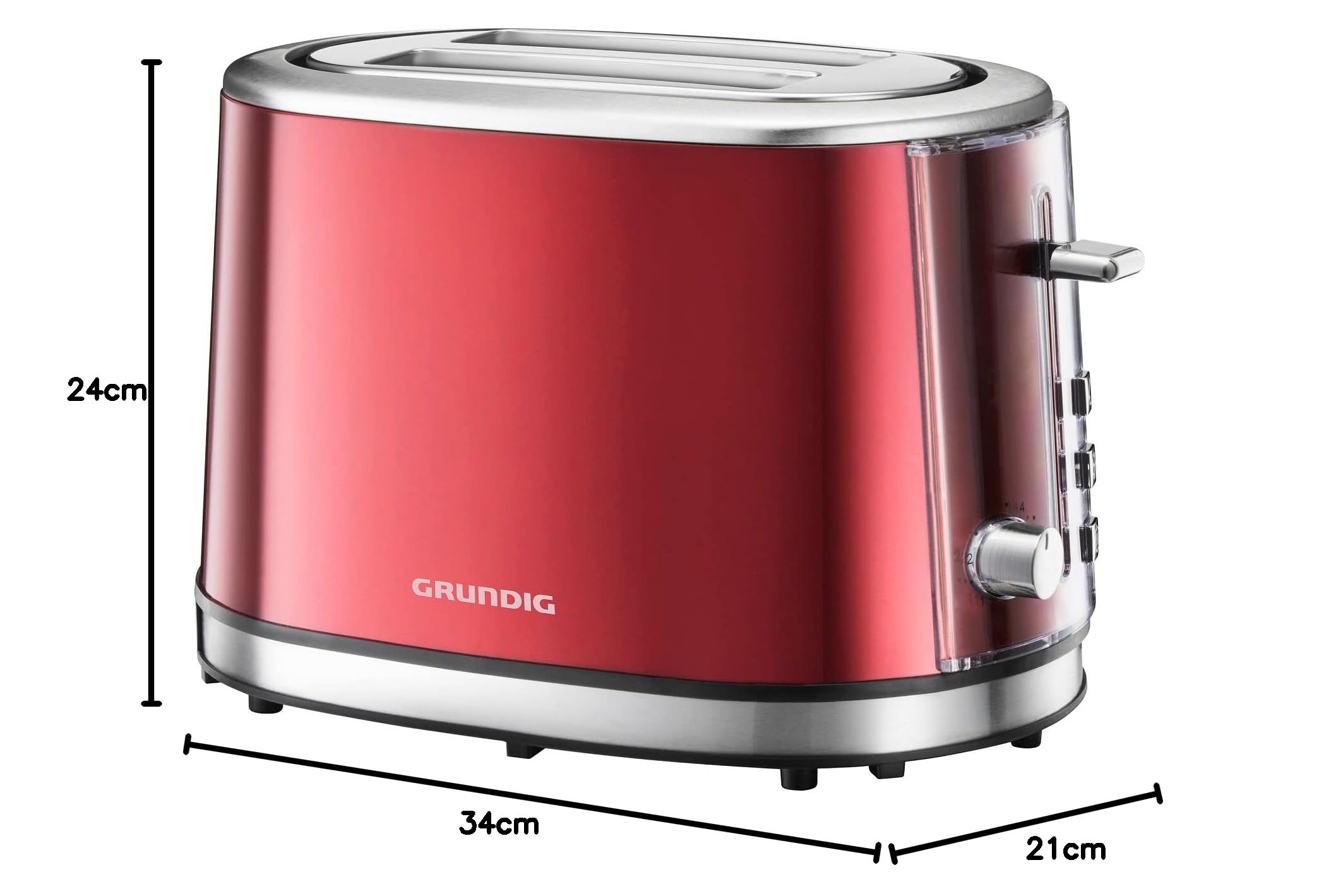 Grundig TA 6330 Toaster Red Sense 18 x 32 x 20 cm