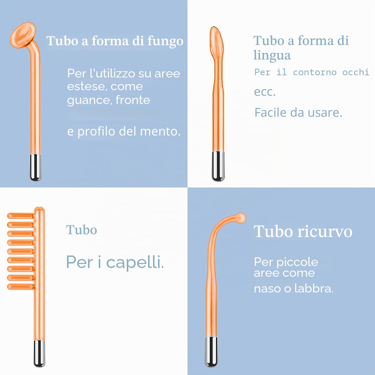 Portatile Alta Frequenza Viso Professionale - TUMAKOU 4 in 1 Elettroterapia Massaggiatore Facciale per Rimozione dell'Acne, Rughe, Linee Sottili, Gli occhi gonfi, Rafforzamento della pelle