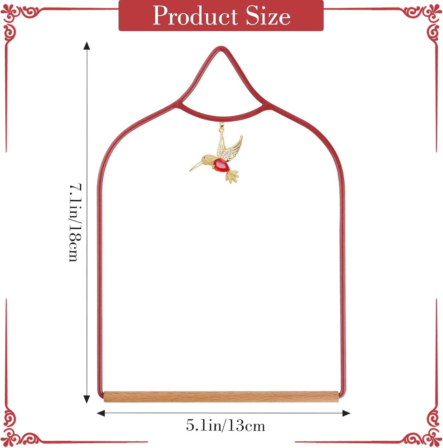 Hummingbird Swing - Metal Hummingbird Swings and Perches with Wooden Dowel for Outdoor Garden Patio Backyard Hanging, Bird Essentials image 4