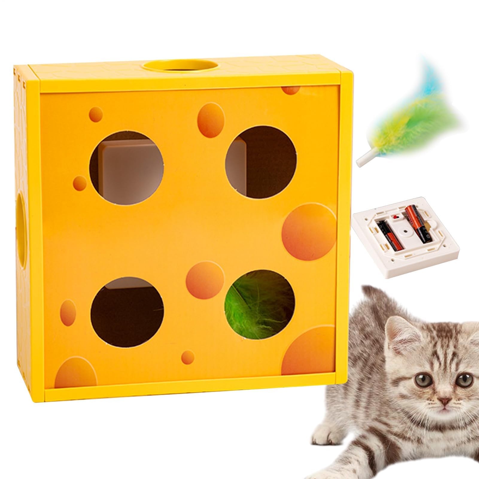 Juguetes para Gatos， Juguetes interactivos de Rompecabezas for Gatos | for Juegos en Interiores Aburrimiento Cumpleaños Sala Estar al Aire Libre Parque(Light Yellow)