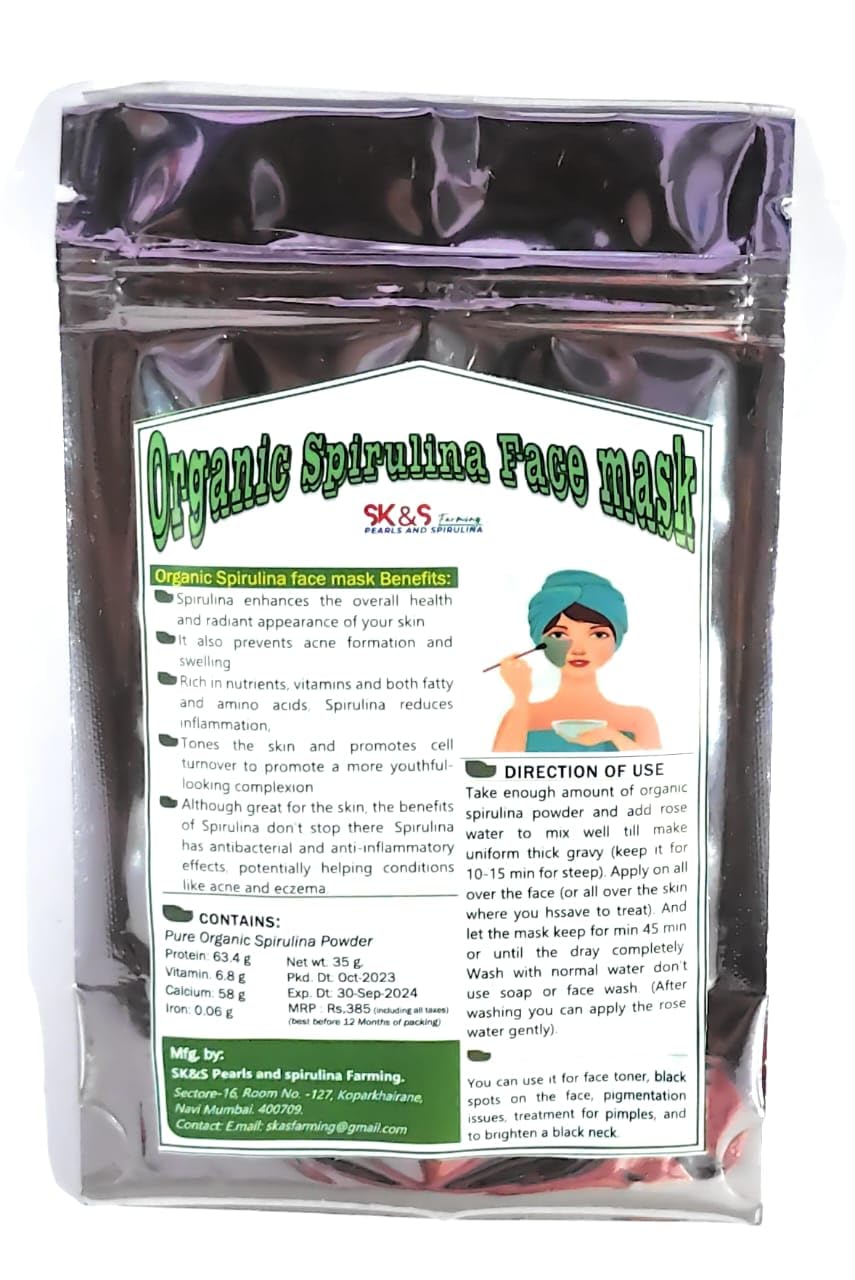 Organic Spirulina Face Pack OR Natural Spirulina Face Pack OR Spirulina Face Mask OR Face Pack (Pure and Natural)