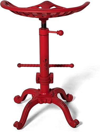 Miniatura 5 de LOKKHAN Rustic Industrial Bar Stool - Cast Iron Tractor Seat - Adjustable Counter Height Swivel Breakfast Bar - Farmhouse Metal - 19.7-26.8 Inch