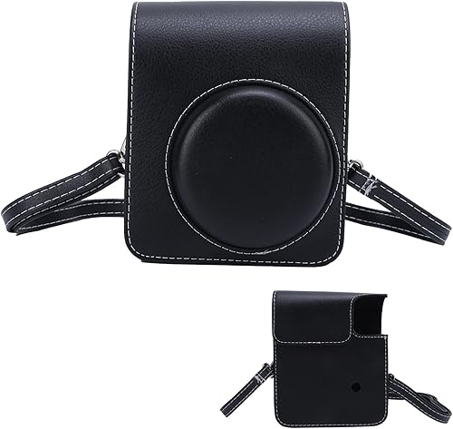 Miniatura 9 de i - Funda de piel sintética para cámara Instax Mini 40, funda protectora delgada para cámara digital con correa de hombro ajustable, Negro -, Fine