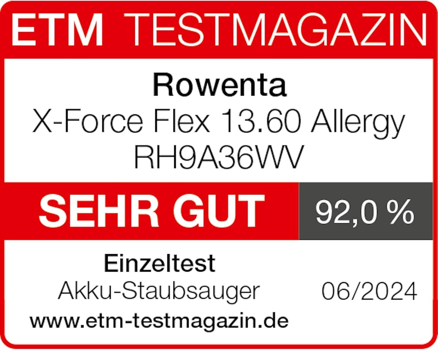 Rowenta X-Force Flex 13.60, kabelloser Akku-Staubsauger, Allergiker-Modell, tiefe Reinigungskraft, Flex-Gelenk, 150 Air Watt, bis zu 60 Minuten Laufzeit, Made in France, RH9A36WV