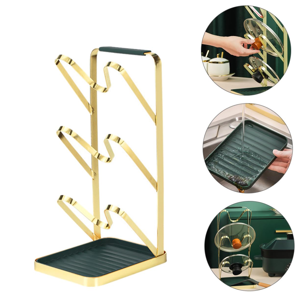 1pieza Organizador De Tapas De Cocina De Soporte Estable Para Cubiertas De Olla Almacenamiento Práctico y Moderno Para Utensilios De Cocina