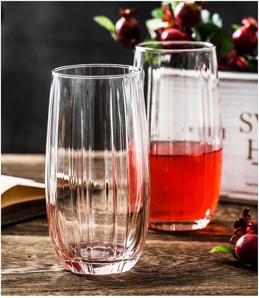 Image of Premium Juice Glasses 450 ML Drinking Glasses, Highball Lead-Free Glasses, Tumblers for Water, Juice, Beer, Cocktail and Mixed Drinks - 2 Pieces, Transparent