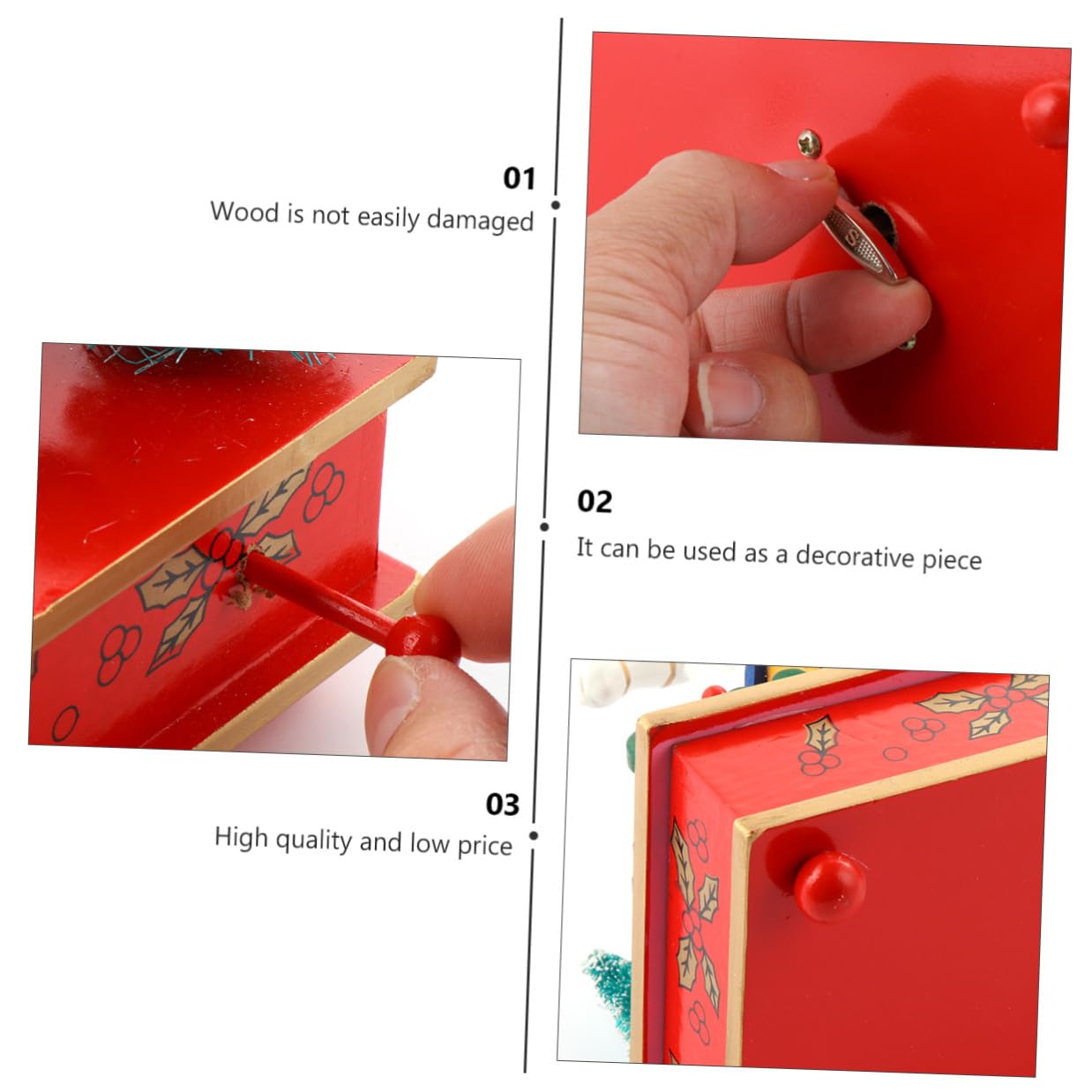 BESPORTBLE Carillon Albero di Natale in Materiale Sintetico Adorabile e Portatile, Decorazione Natalizia per Ufficio e Camera da Letto