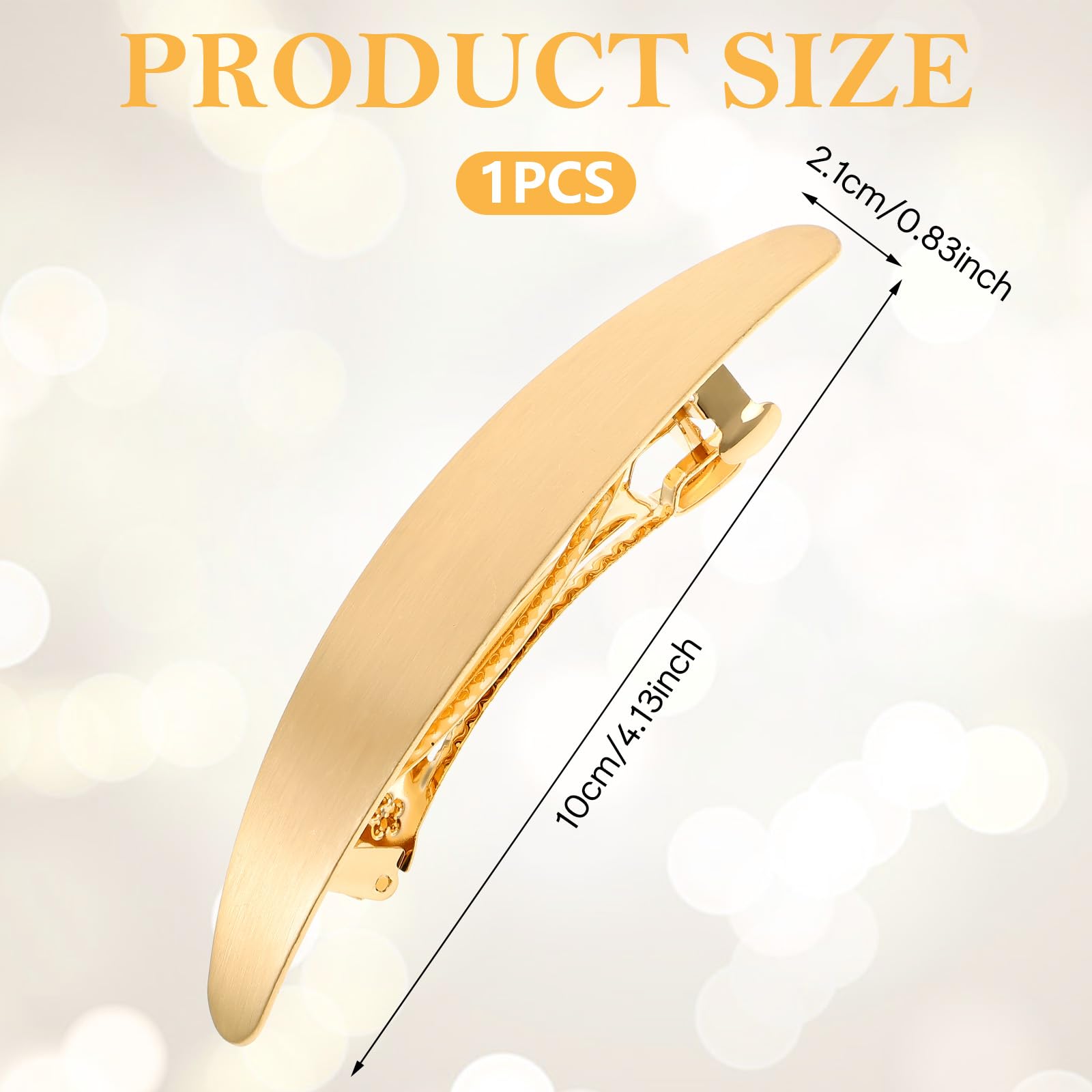 1 PCS 4.13 Inches French Clip Barrette Gold Oval Hair Barrette French Metal Oval Hair Barrettes for Women Vintage Gold Wedding Prom Formal Hairs Accessories for Women Girls Long Thick Hairs - Image 2
