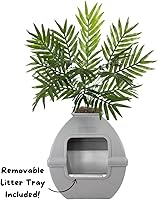 Vista 43 de Good Pet Stuff Kit original de caja de arena oculta y forro reutilizable, maceta redonda cerrada con plantas artificiales, sistema de filtro de olor