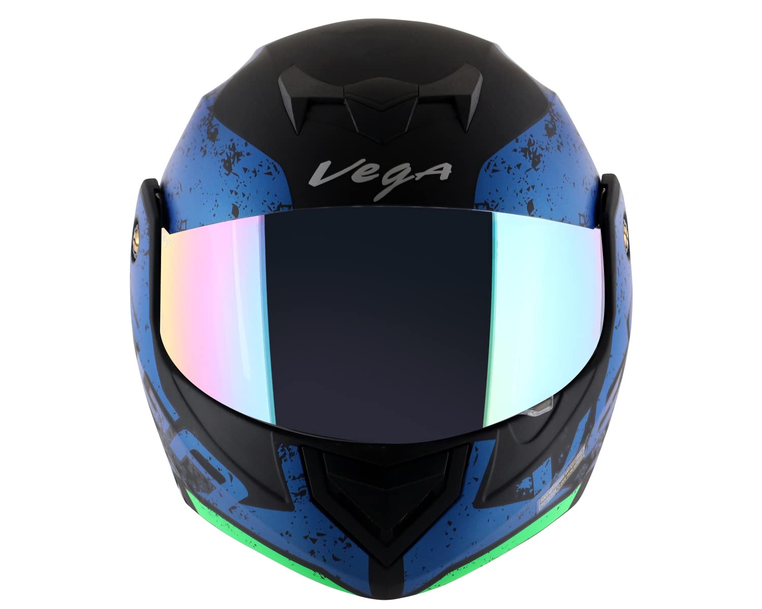 Vega Crux Dx Victor Flip-Up Full Face Helmet Dull Black Blue, Size