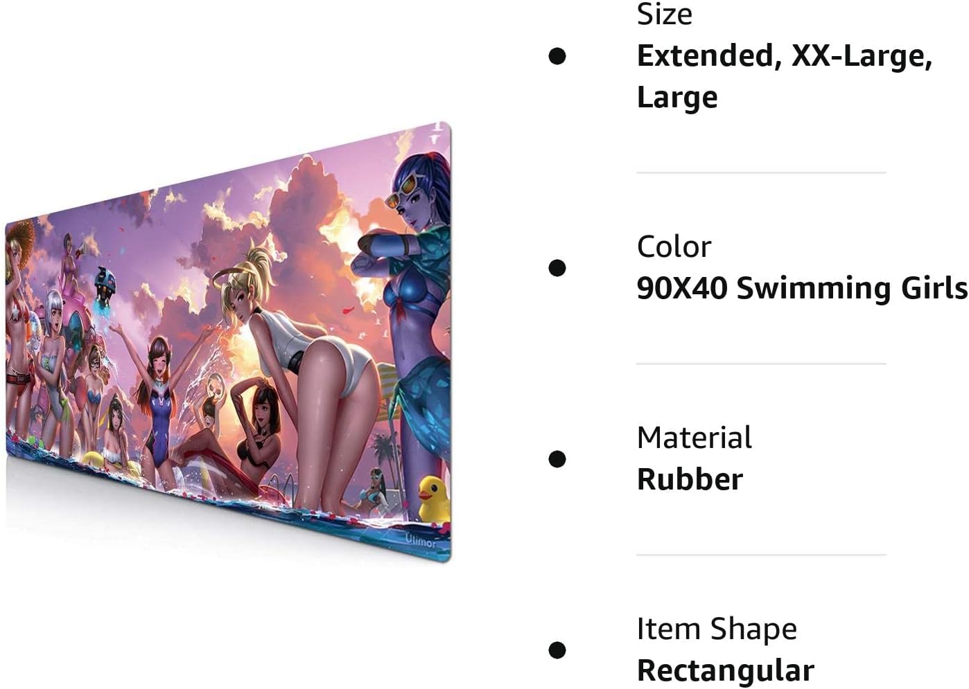 Large Gaming Mouse Pad XXL Size (900x400mm) Extended Mouse Mat/Desk Pad with Non-Slip Rubber Base, Special-Textured Surface for Keyboard and Mouse