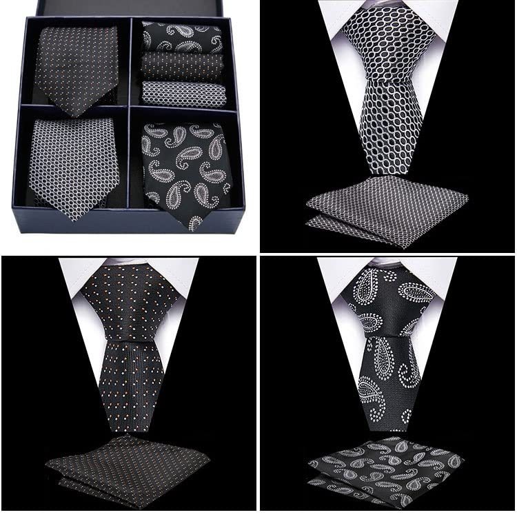 Set de corbatas clásicas de seda para hombre en caja de regalo miniatura 3