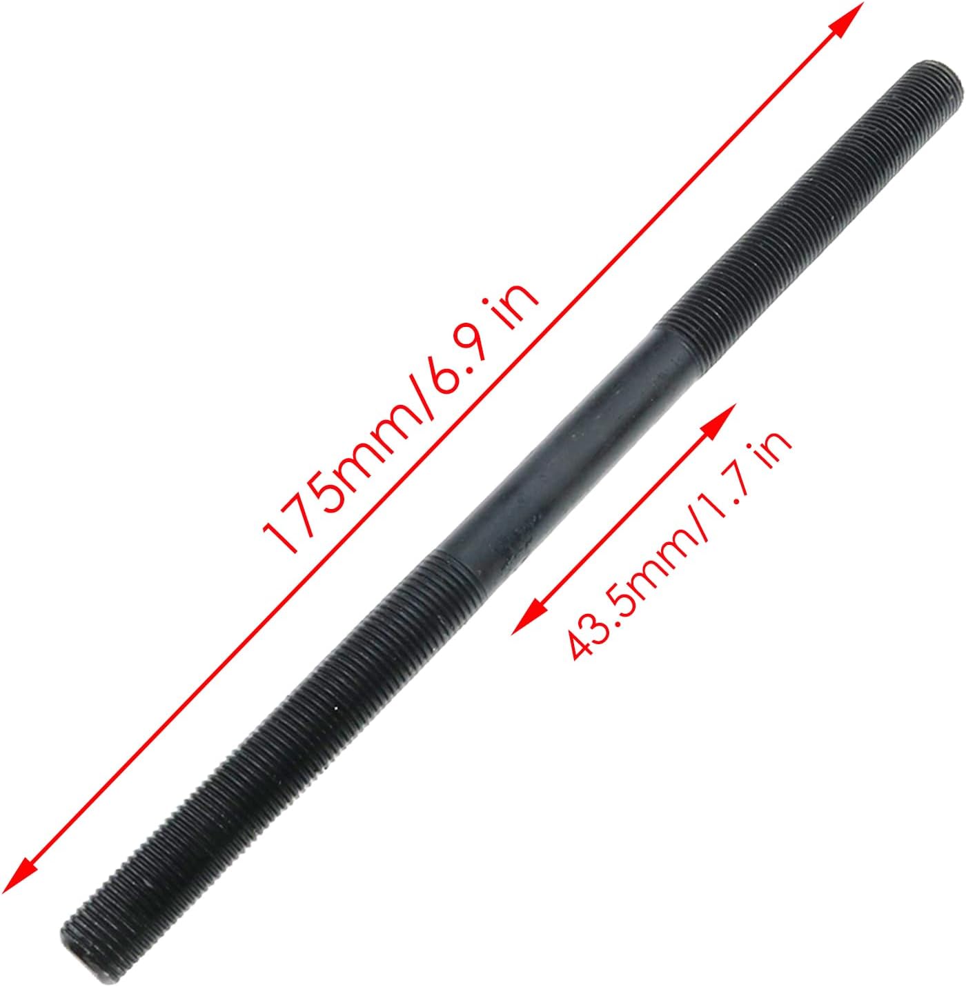 3/8" Bicycle Rear Axle Kit - 175mm (6.98") Multiple Speed Hub Axle with Conical Lock Nuts - 26 TPI Thread - Compatible with Most Bike Models - 1PCS