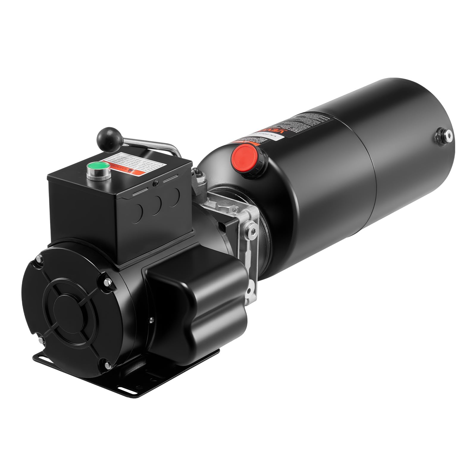 VEVOR Unità di Potenza per Pompa Idraulica, Unità Idraulica a Semplice Effetto da 10 L, Portata Olio 6,3 L/min, Pressione di Scarico Massima 22 MPa per Autocarri con Cassone Ribaltabile, Nero