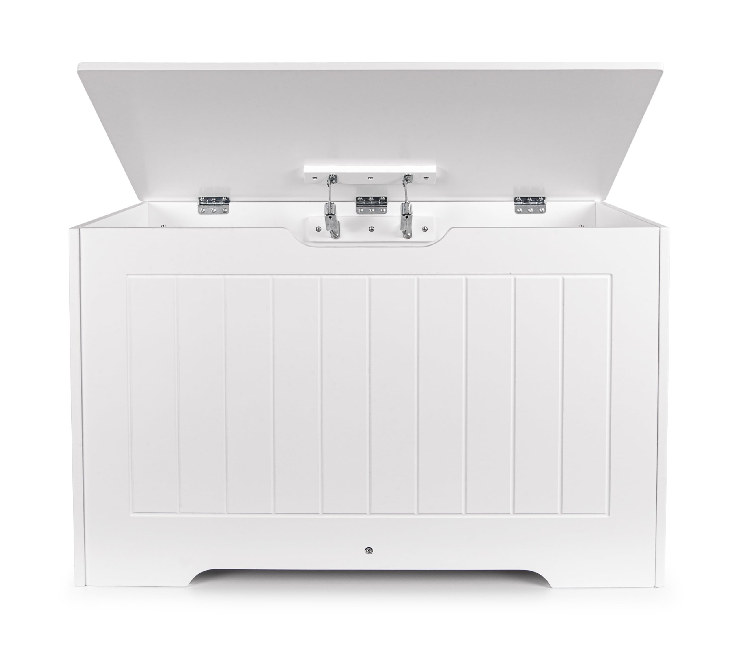 leomark Contenitore porta giochi per bambini - DECORIA, Mobili per camera dei bambini oppure scuola materna, Cassapanca Bianco, Dimensioni: 76 x 40 x 48 cm (altezza).