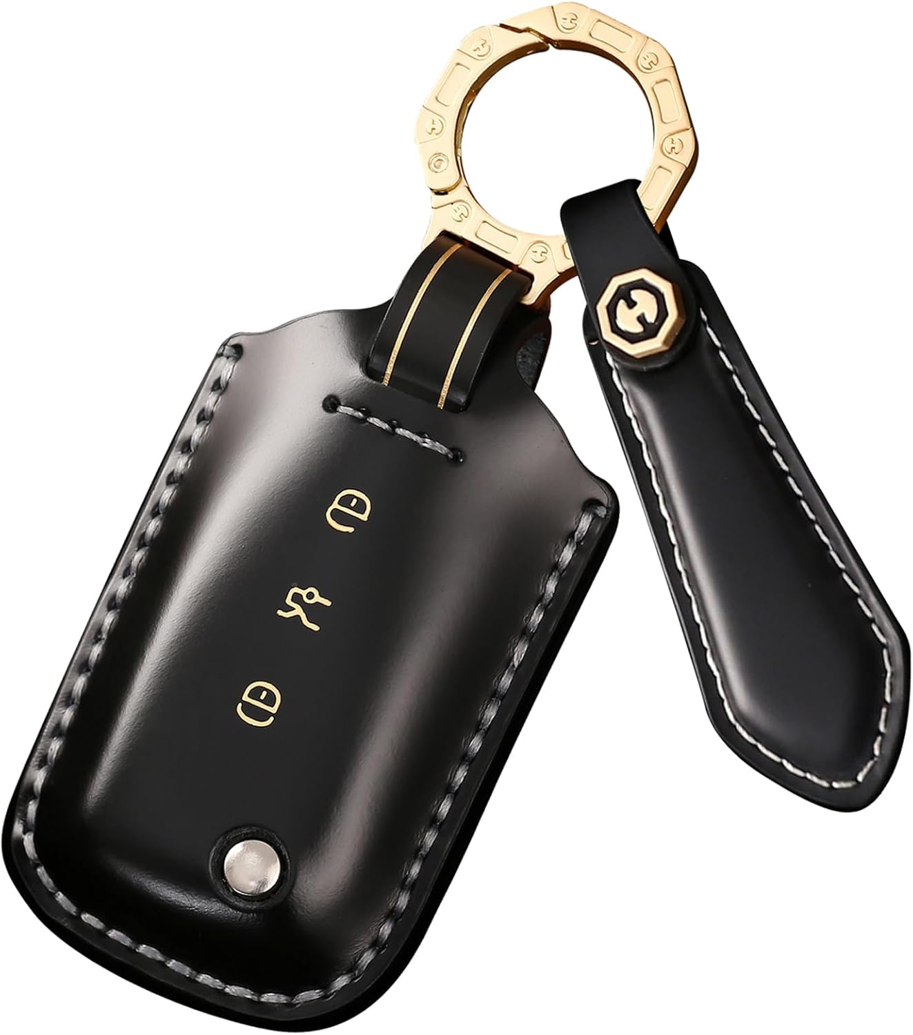 ontto Key Fob Cover Fit for Bentley flip Key Remote Premium Leather Car Key Case Full Coverage Handmade Key Protector for Continenta GT GTC Mulsanne Flying Spur Convertible Bentayga Accessories Black