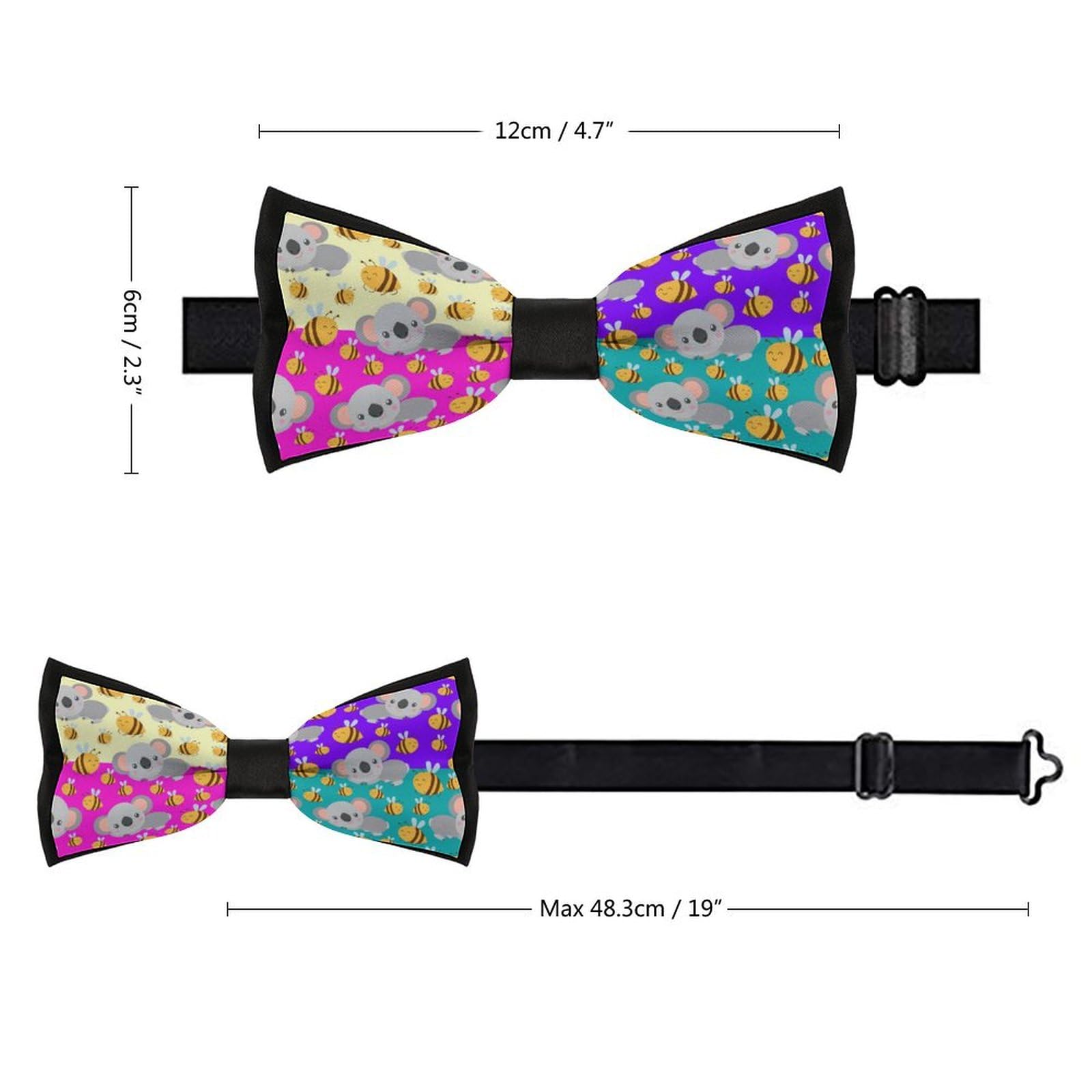 GoasNei Cute Kola Animal Pattern Bow Tie for Men Adjustable Necktie Funny Tie Neck Ties for Weddings Party