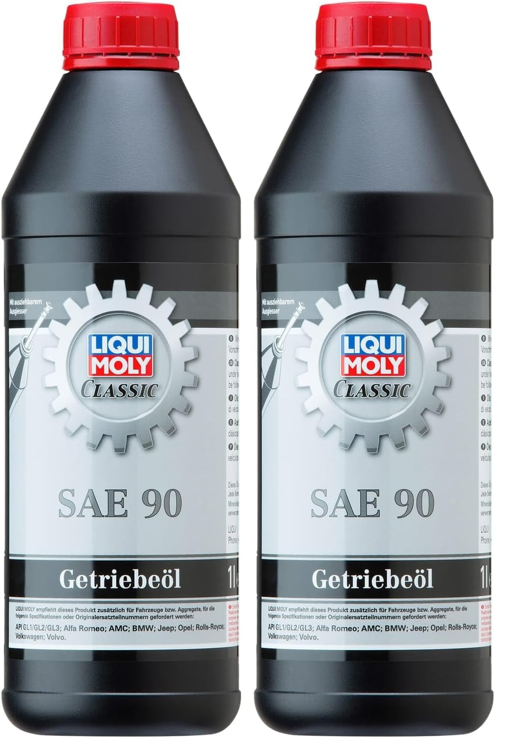 LIQUI MOLY Classic Getriebeöl SAE 90 | 1 L | Getriebeöl | Hydrauliköl | Art.-Nr.: 20816 (Packung mit 2)