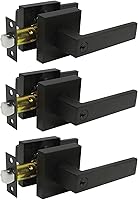 Vista 11 de Probrico Manija de puerta cuadrada resistente con cerradura y llave, manija de puerta de entrada de bronce aceitado para puertas exteriores