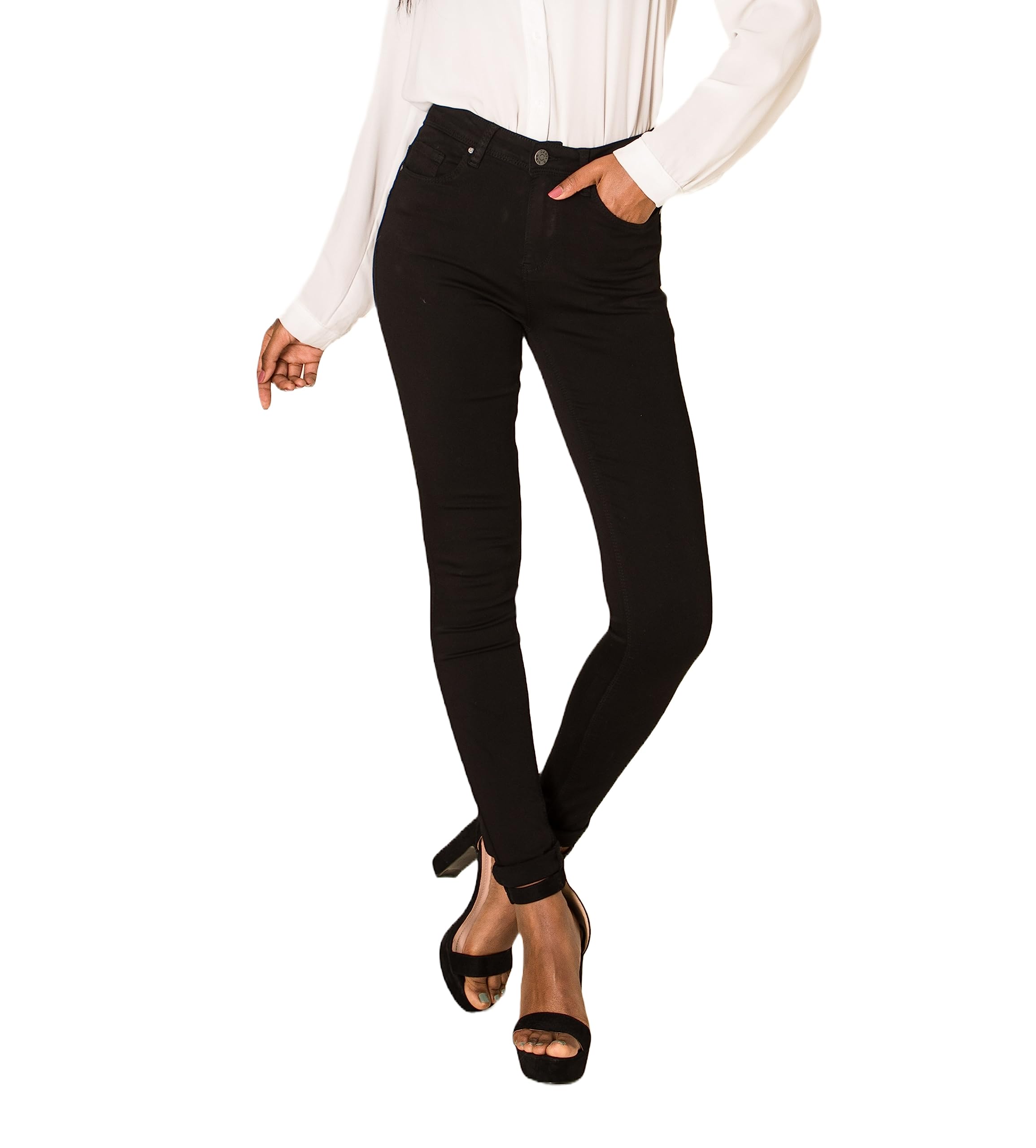 Nina Carter P106 Damen Jeanshosen Slim Fit Push-Up Skinny Jeans Mid-High Waist