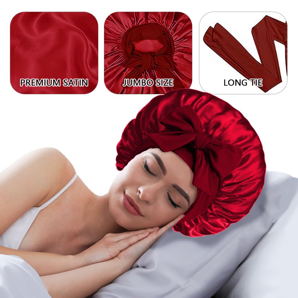 Satin Hair Bonnet for Women Sleeping - Image 3