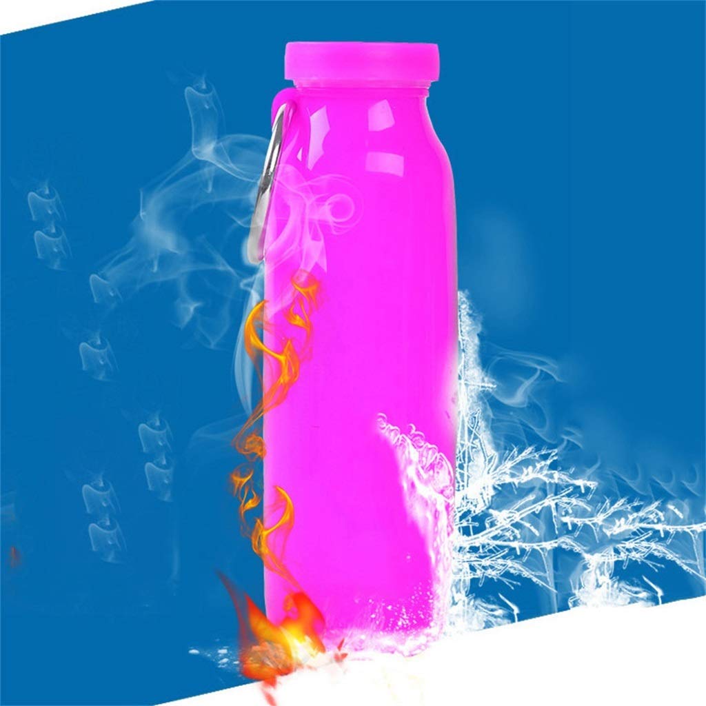 Bottiglia d'Acqua Pieghevole, Gel di Silice Alta capacità 650ml Resistenza alle Alte Temperature Arrampicata All'aperto Stoccaggio 'Acqua (5 Colori)