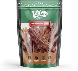 Petisco Natural Tendão Bovino 200g Mordedor Rígido Luv Petiscos Naturais