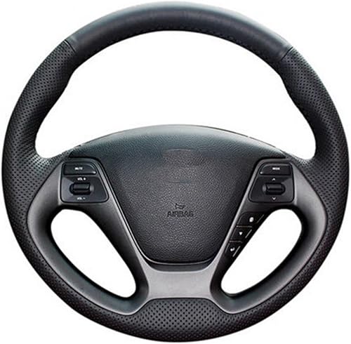 LAVIYE Black Artificial Leather Steering Wheel Coverfor Kia K3 2013 K3S 2014 K2 Rio 2015 2016 Ceed 2012-2017 Cerato 2013-2017