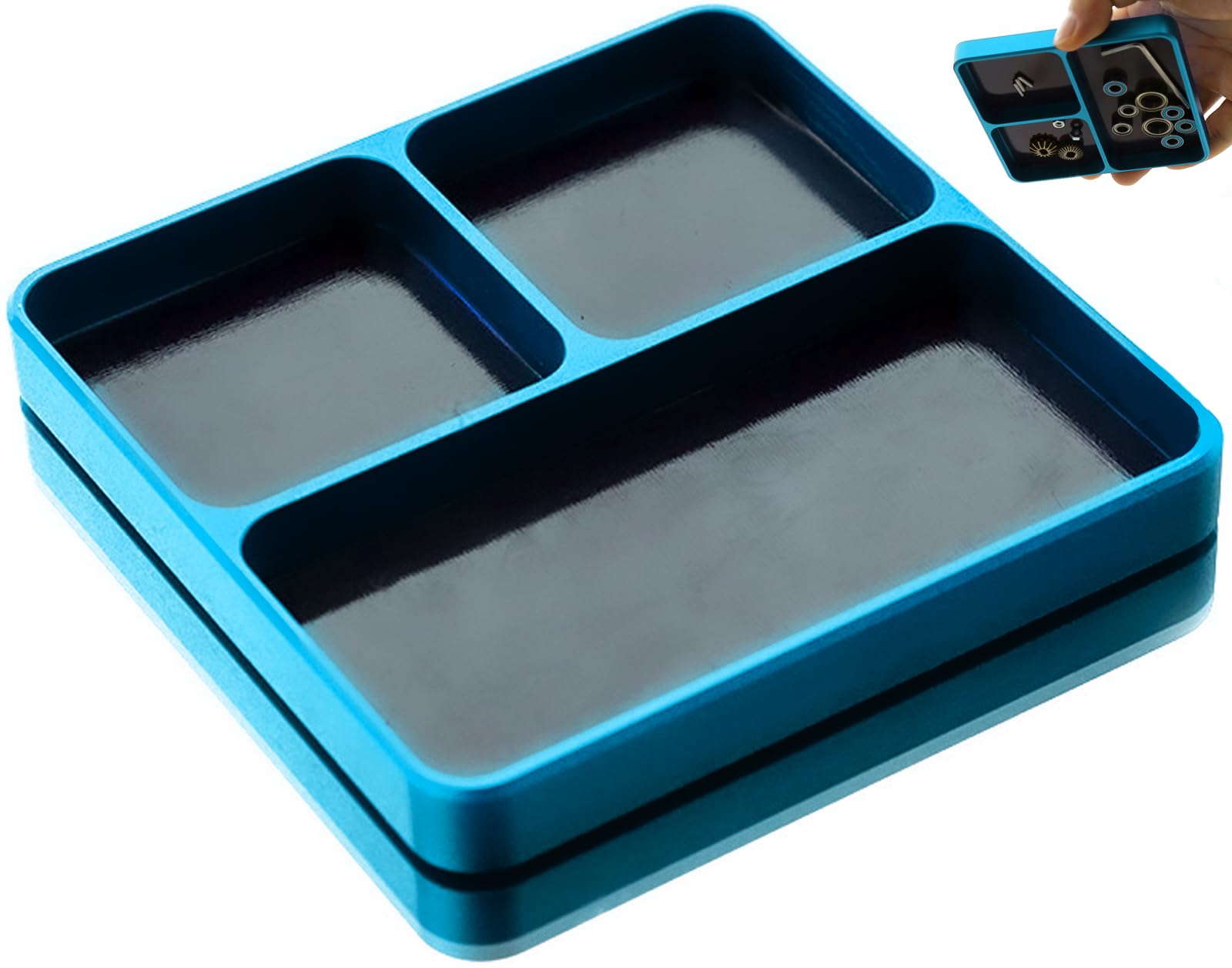Magnetic Tool Tray Organizer, Small Tray for Electronic Repair Screws, Magnet Toolboxes Small Parts Holder for Organization, Storage Tool for Screw, Nuts and Bolts, Socket, Pin, RC Car Drone Phone