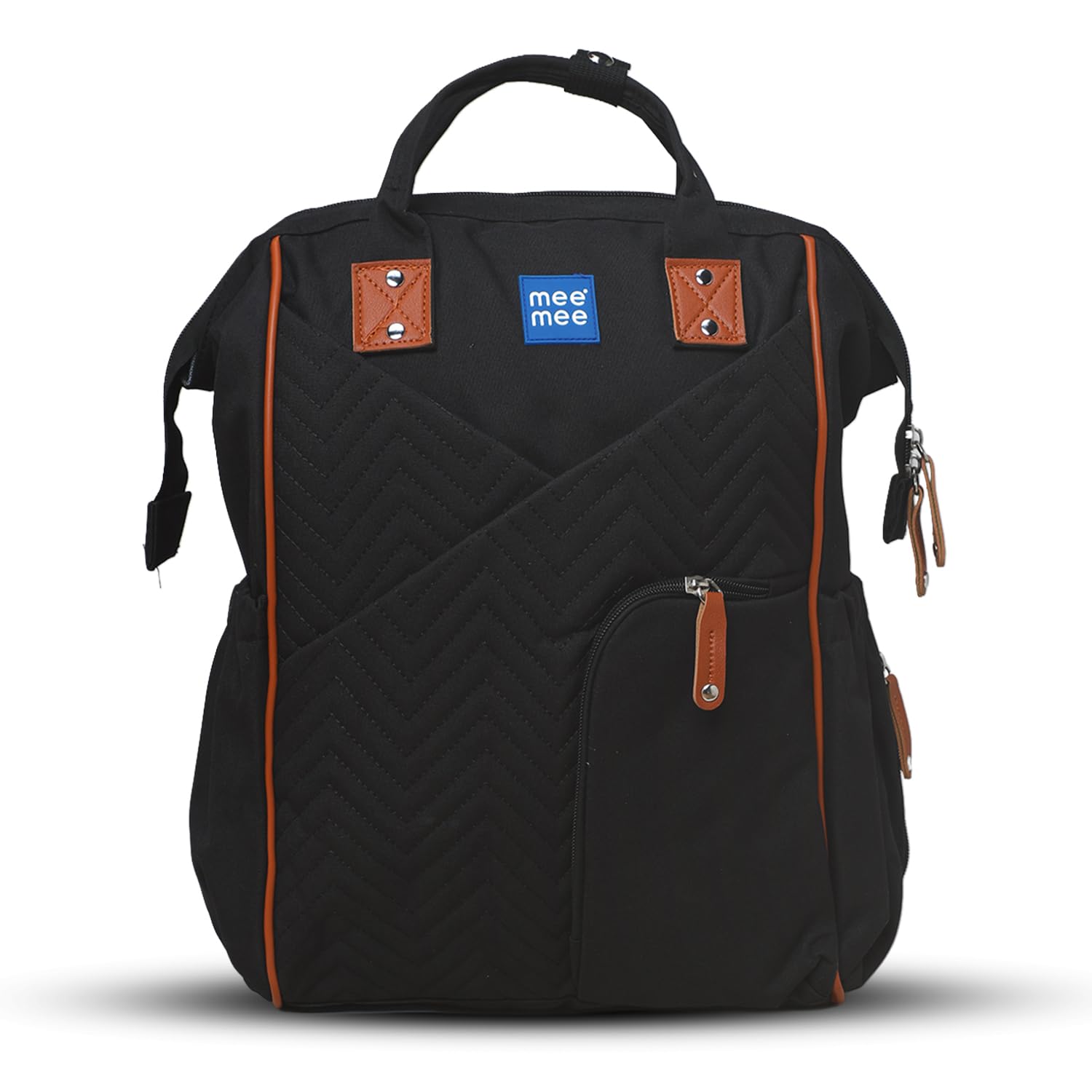 Mee Mee Classy Mom Diaper Bag Backpack | Large Capacity Baby Bag with Multi Pockets | Bottle Warmer Pocket | Changing Mat | Stroller Straps | Travel-Friendly & Comfortable (Black)-picture-11