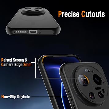 AOKUMA for Xiaomi 17 Ultra Case with 2 Pack Screen Protector,Compatible with MagSafe,Shockproof Protective Cover for Xiaomi 17 Ultra,Ultra Thin Military-Grade Translucent Matte Back Phone Case(Black)