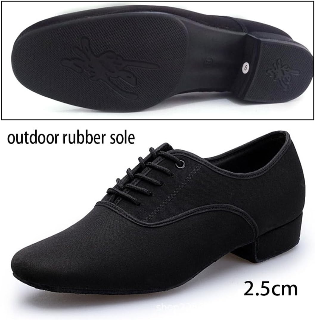 Men Ballroom Dance Shoes, Lace-Up Latin Dance Shoes Performance Dance Practice Dancing Shoes for Male