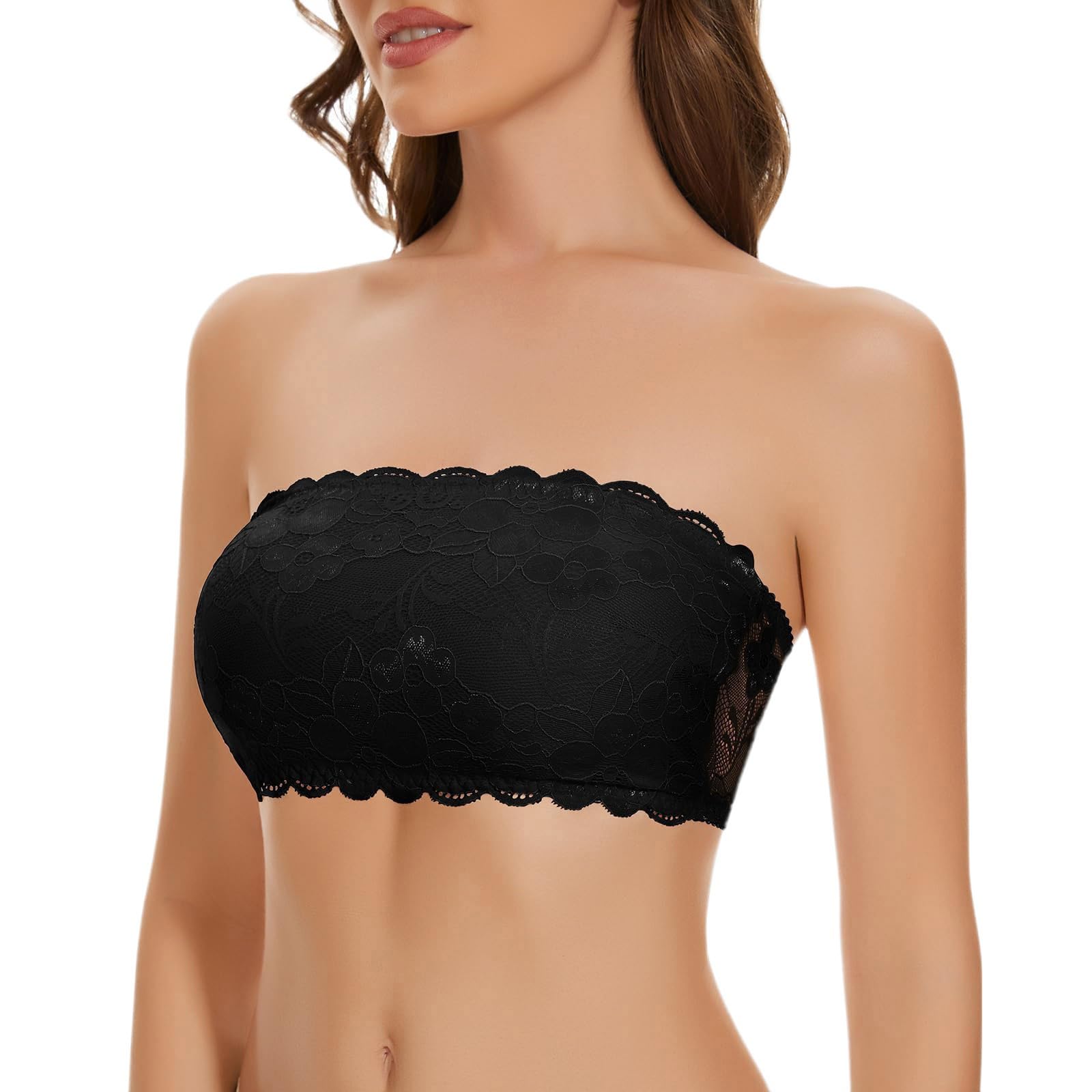 Générique Brassiere Femme sans Armature Sein Adhesif Comfit Soutien Gorge Extension avec Dim Grande Taille Invisible Dos Nu Fermeture Devant Coque Bandeau Push Up Bretelle Soutiens-Gorge Dos-Nu