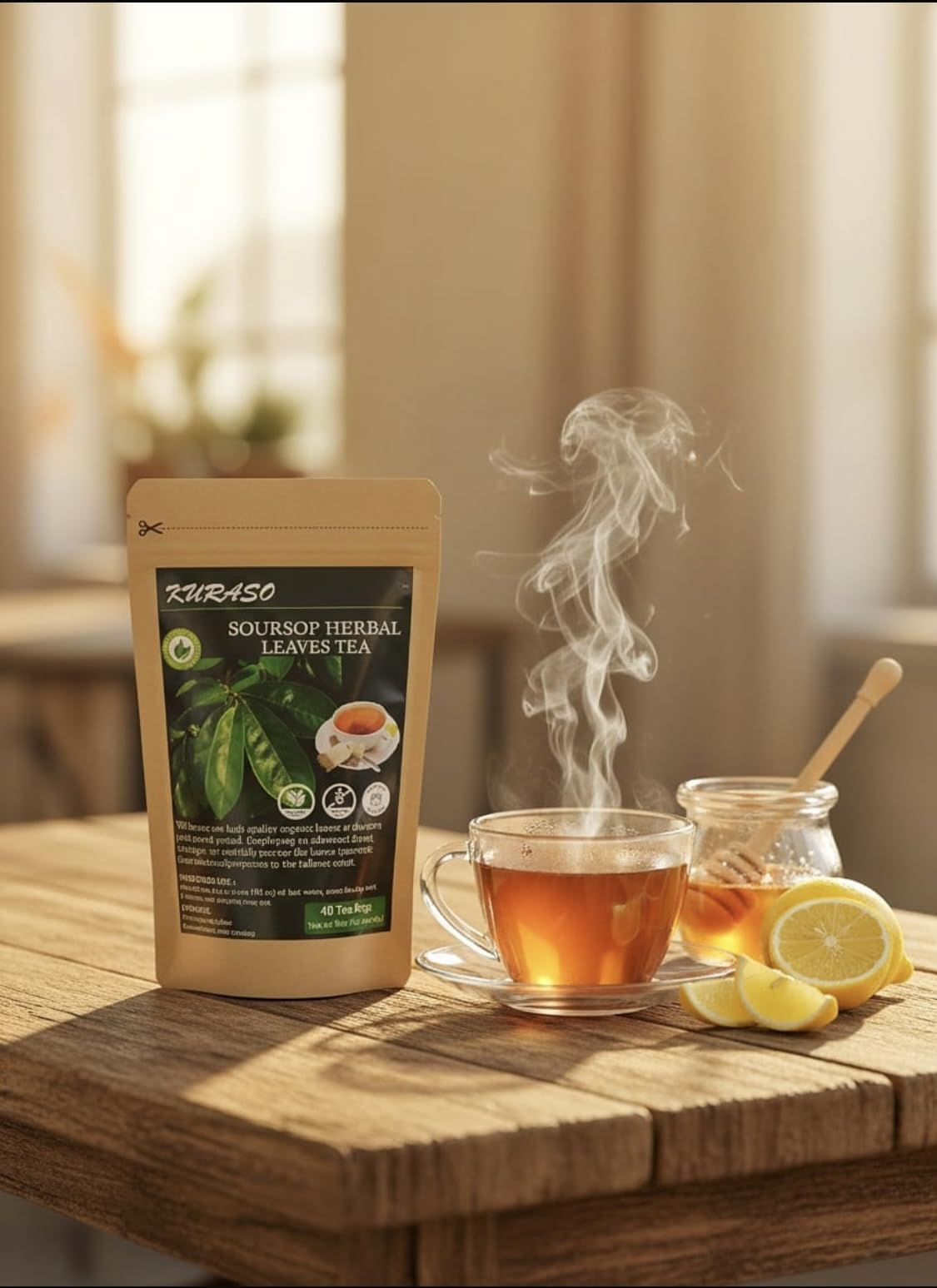 40 Premium Soursop Graviola Guanabana Leaves for Tea, TEA 80gr, 40 Teabag 2g/Teabag. 100% Natural and Pure from Soursop Leaves, Sugar/Caffeine/Gluten Free, Hoja Guanabana Tea.