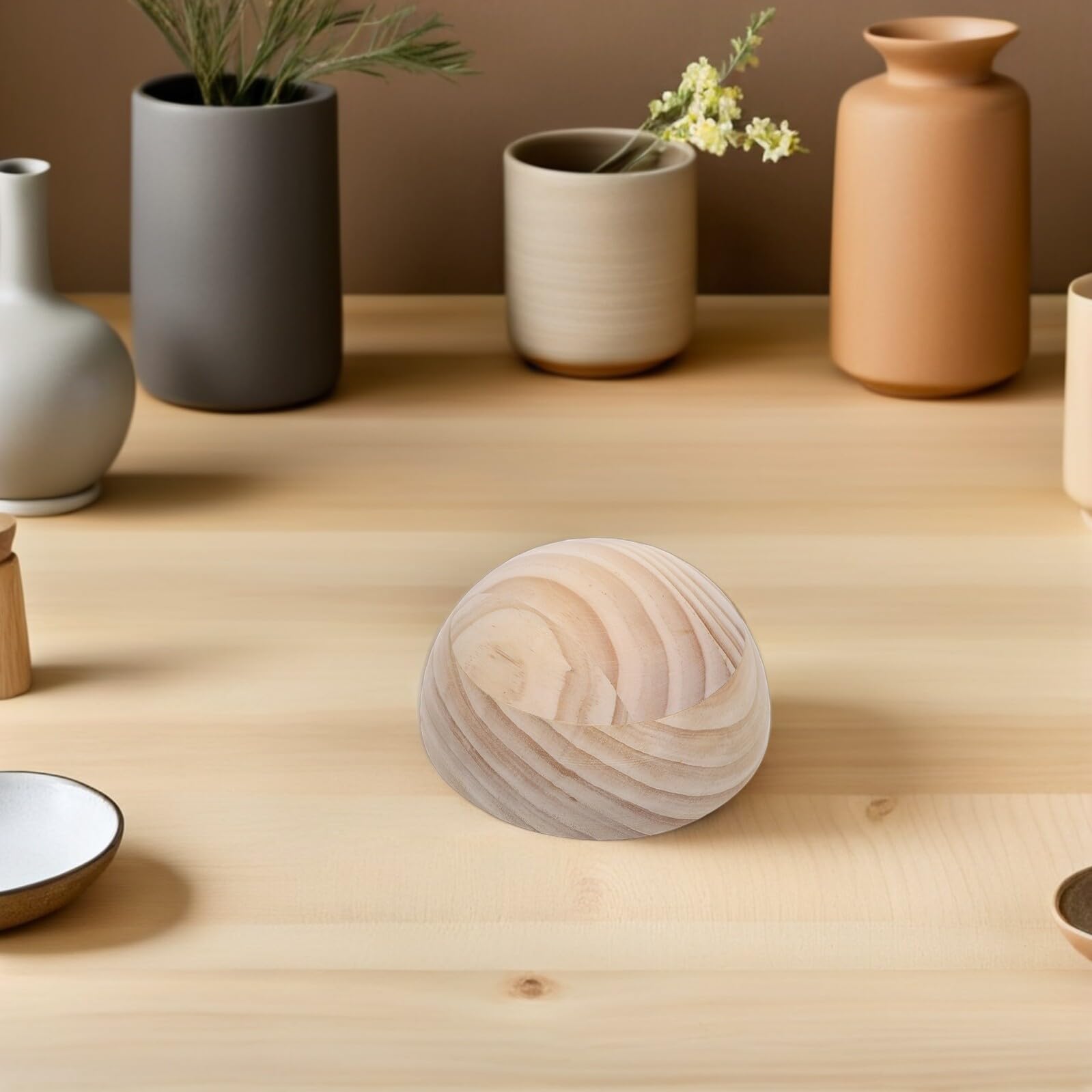 Molde de Cerámica de Madera de 15cm Diseño Geométrico Semicircular para Modelado Artístico y Herramientas de Cerámica para Bricolaje y Clases de Alfarería