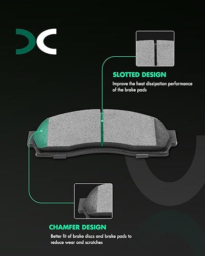 Miniatura 2 de SCITOO - Juego de 8 pastillas de freno de cerámica, juego de 8 pastillas de freno para Ford Explorer 2002-2005 para Mercury Mountaineer 2002-2005